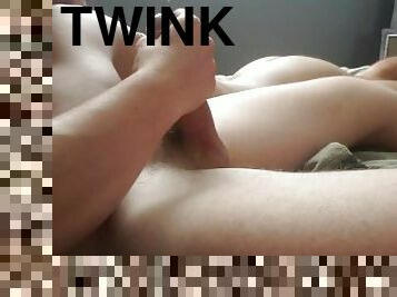 Daddy Stokes Big Uncut Dick in Bed with Hot Twink