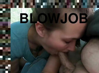 amatør, blowjob, svelging, pov, cum, brunette, tattoo