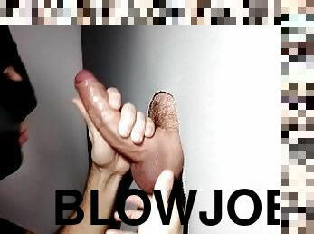 amatør, blowjob, cumshot, homofil, svelging, gloryhole, første-gang, cum, spansk