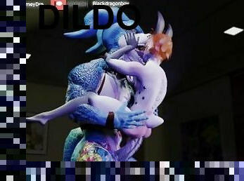 BIG DRAGON AND LITTLE BUNNY GAY furry 3D Animacion