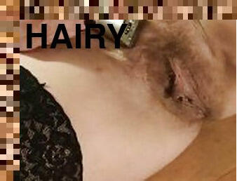 STEP-MOM shaving her hairy bush