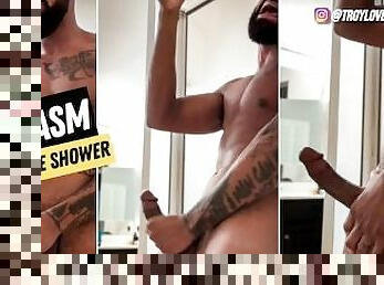Hot guy jerks off & orgasms in the shower. Video # - 59