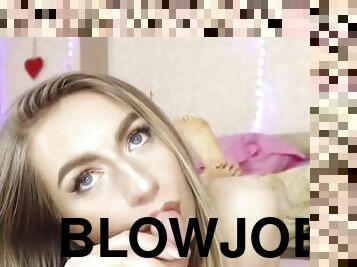 Gorgeous Blonde Gives a Hot Blowjob