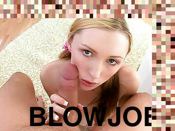 skinny, babes, blowjob, tenåring, pigtail, facial, blond, små-pupper