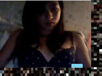 Cute asian girl masturbate on webcam