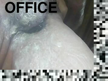 kantor, amatir, gambarvideo-porno-secara-eksplisit-dan-intens, seorang-diri, buah-zakar, susu, penis