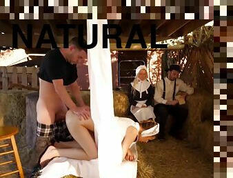 Jillian Janson - Modest Amish Girl Takes Big Dick Into Ass In The Barn