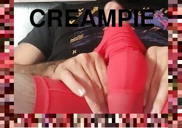 onani, amatør, cumshot, stor-pikk, leke, handjob, creampie, alene, pikk, undertøy-underwear