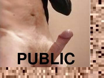 Horny big cock straight guy masturbating cock in Iceland penis museum - no cum