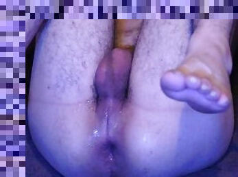 poilue, orgasme, maigre, amateur, anal, jouet, gode, solo