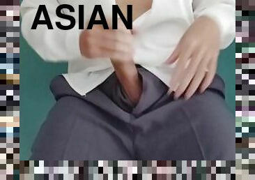 asiatisk, feit, svær, onani, orgasme, amatør, cumshot, stor-pikk, homofil, bbw