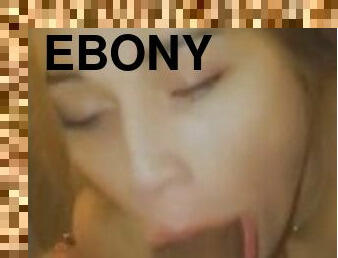 Beautiful Ebony TS Sloppy Sucks My BBC