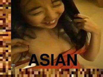 Sweet Asian lady with small tits is horny for some head