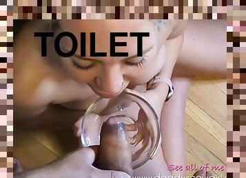 Daddys Piss Drinking Toilet Slave