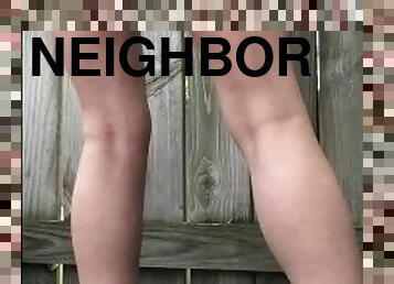 Neighbor wife got caught flashing while on her back porch (dont tell hubby) 1st meet