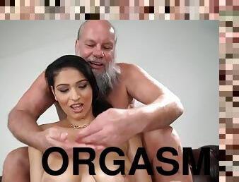 Intense orgasm with hottie Ava and old man Albert Ava Black