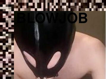 Masked twink sucks dick raw