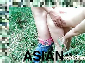 asiatique, orgasme, amateur, anal, ejaculation-sur-le-corps, ados, thaï, forêt
