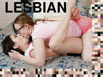 coño-pussy, lesbiana, besando, universidad, americano, culazo