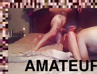 amateur, madurita-caliente, casero, pareja, doble, corrida, rubia, americano, vagina, de-cerca