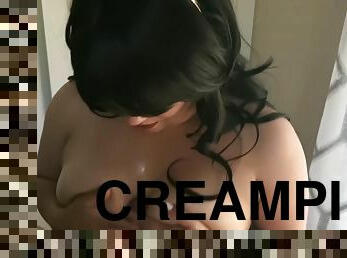 Oily Handjob and Oily Titfuck Creampie