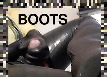 masturbieren, homosexuell, erste-zeit, beule, latex, stiefel, rubber