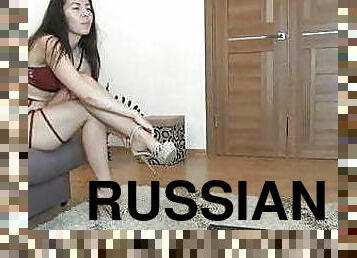 Russian girl in beautiful shoes