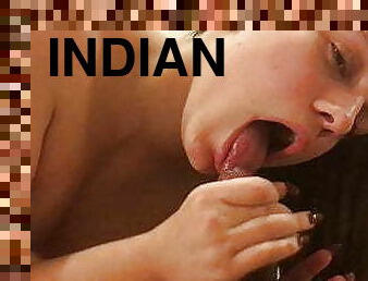 blowjob-seks-dengan-mengisap-penis, cumshot-keluarnya-sperma, handjob-seks-dengan-tangan-wanita-pada-penis-laki-laki, pijat, hindu, menelan, sperma, putih, penis, pengisapan