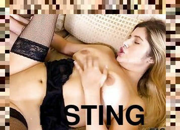 fisting, pussy, tenåring, hardcore, strømper-stockings, blond, vagina, fetisj, barbert, penetrering