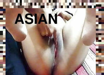 asiático, tetas-grandes, maduro, casero, paja, indio, con-los-dedos, natural, tetas, amante