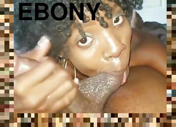 EBONY BALLSUCKING BLOWJOB CUMSHOT