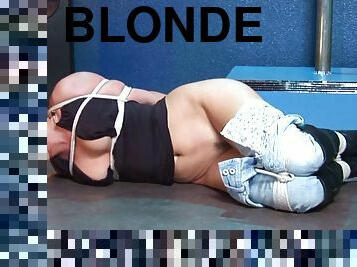 bdsm, blond, bondage, jeans