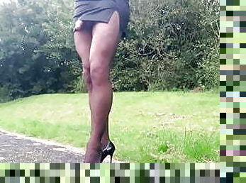 bureau-office, en-plein-air, collants, public, amateur, énorme-bite, gay, black, minijupe