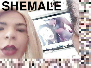 shemale, amatør, blowjob, hjemmelaget, par, ladyboy, blond, italiensk