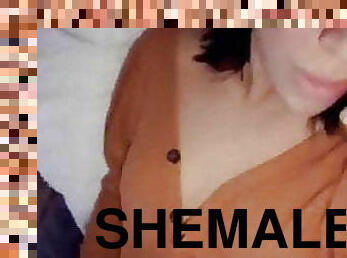 shemale, cumshot, hjemmelaget, ung-18, cum, alene