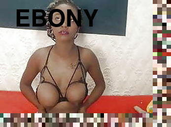 Ebony Keily with big tied tits, she has been banned from CB