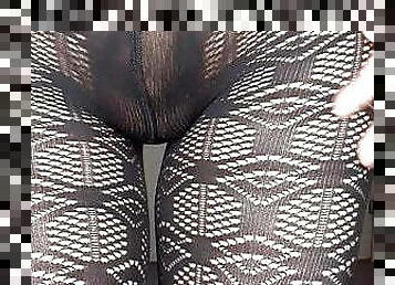 black patterned tights