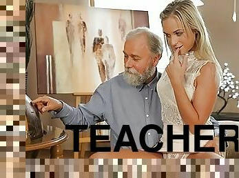 OLD4K. Shanie has a crush on her grey-bearded geography teacher