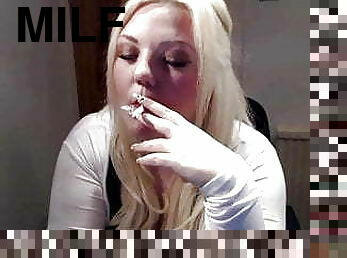 milf, bbw, lubben, blond, søt, fetisj, røyking