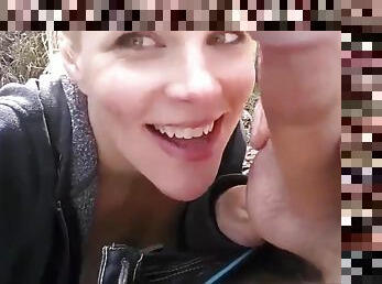 Sloppy Deepthroat &amp_ Cum Facial in a Public Park