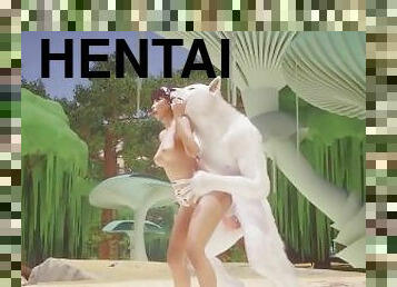 animatie, hentai, 3d, micuta, bruneta, salbatic