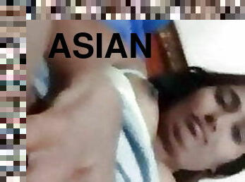 asia, pantat, payudara-besar, puting-payudara, vagina-pussy, ibu, permainan-jari, normal