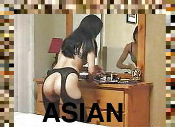 asiatisk, pappa, svær, blowjob, milf, cum, far, pikk, suging