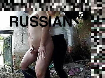 russisk, strapon, anal, udløsning, kompilering, beskidt, i-ansigtet, sperm, sød, elskerinde