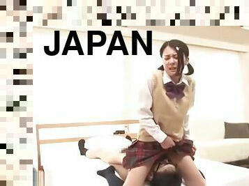 Japanese busty 18yo schoolgirl fucks shy friend