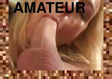 Blonde horny mom enjoy to get young cock in her wet cunt