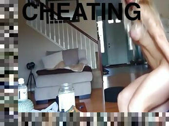 Cheating Blonde Wife Rides Neighbor until Creampie