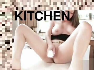 Big Tit Teen Cums In The Kitchen