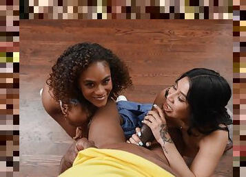 Ebony and Asian best friend together for a serious BBC sharing porno