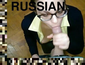 Russian blowjob in nylon